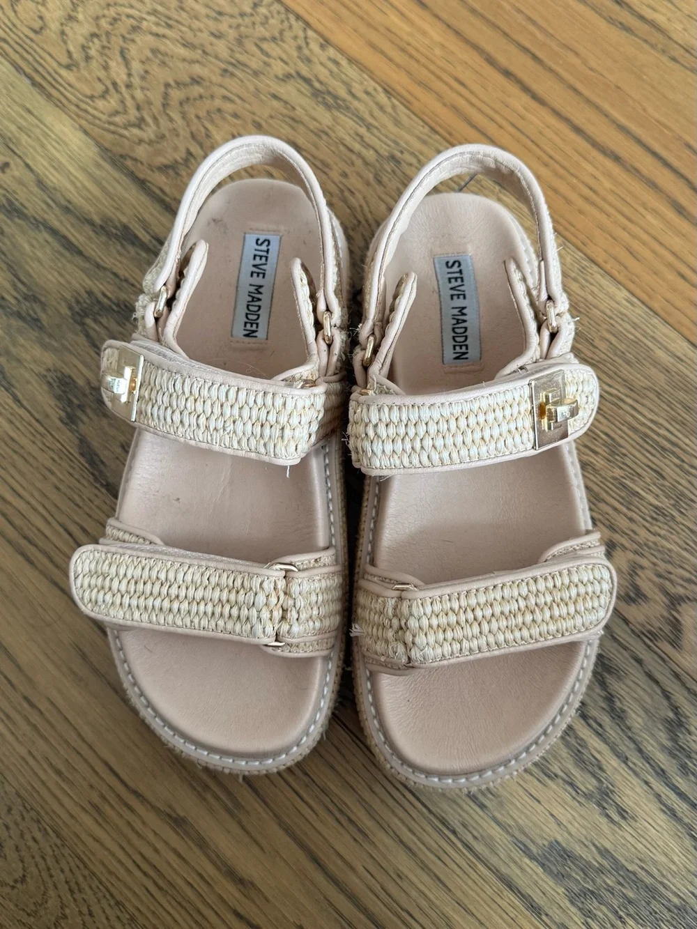 Steve Madden Woven Platform Sandal in Natural Tan - Women